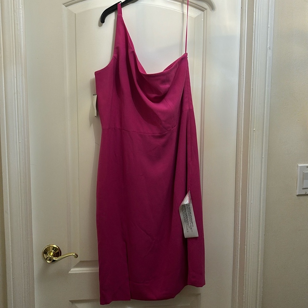 Beautiful dark pink one shoulder dress